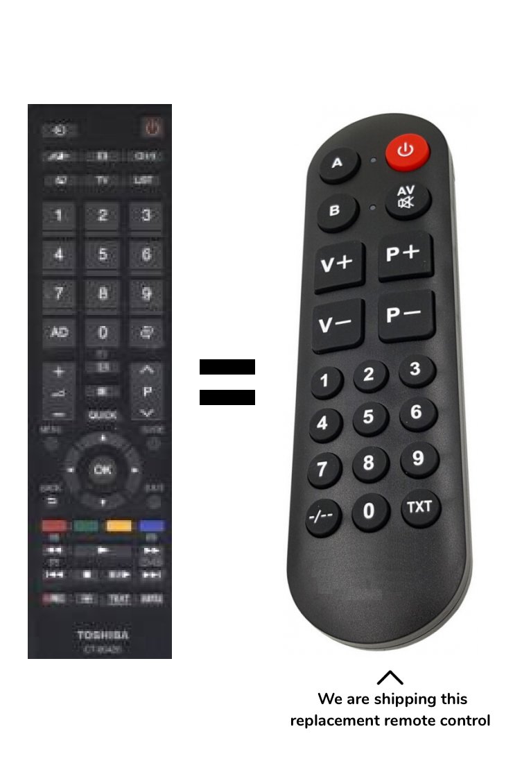 Toshiba CT-90420 remote control for seniors