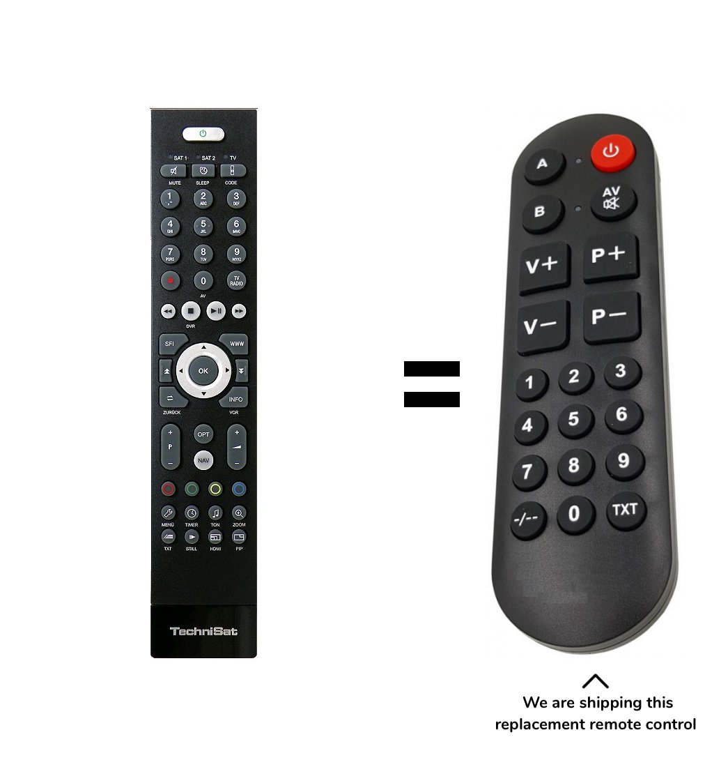 TechniSat replacement remote control for all models on the market except TechniBox