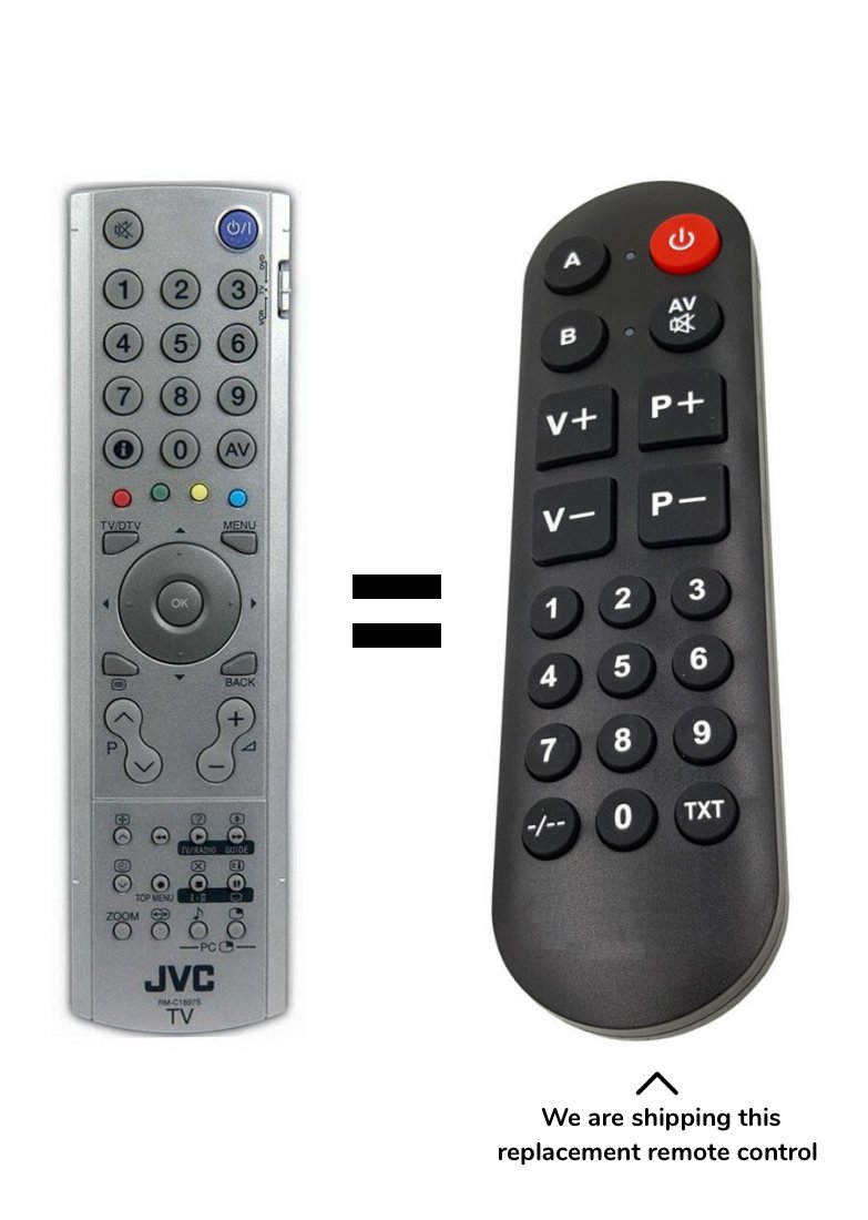 JVC RM-C1897 remote control for seniors