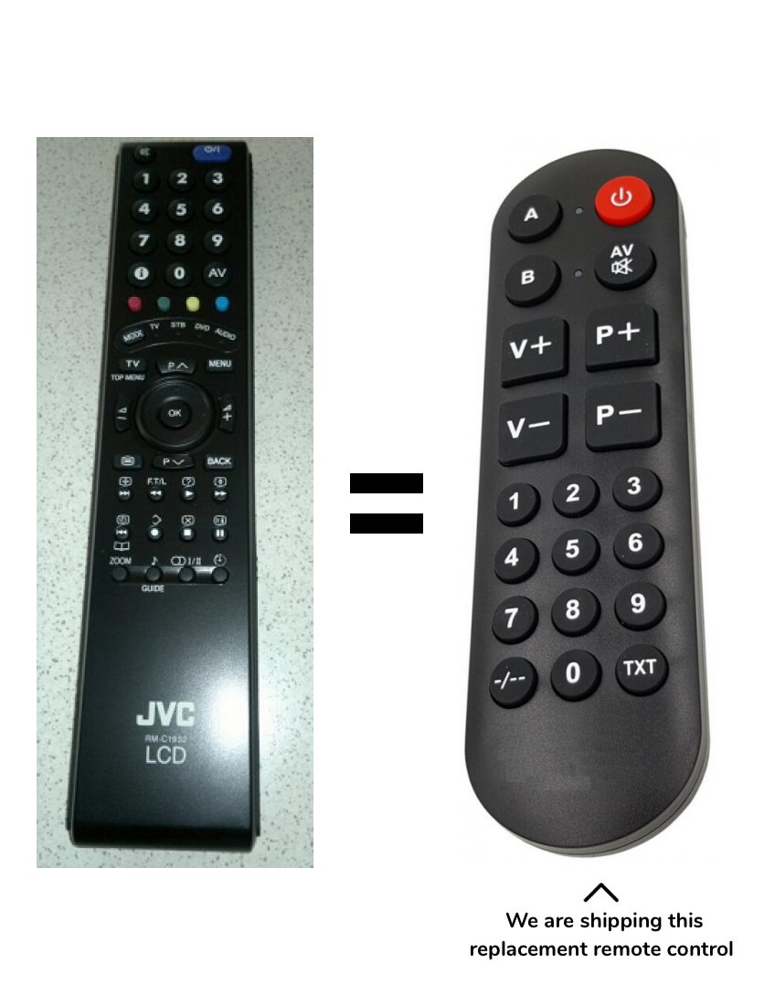 JVC RM-C1932 remote control for seniors