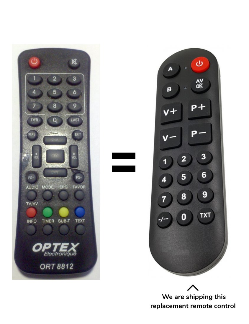 Optex ORT-8812 remote control for seniors verze I