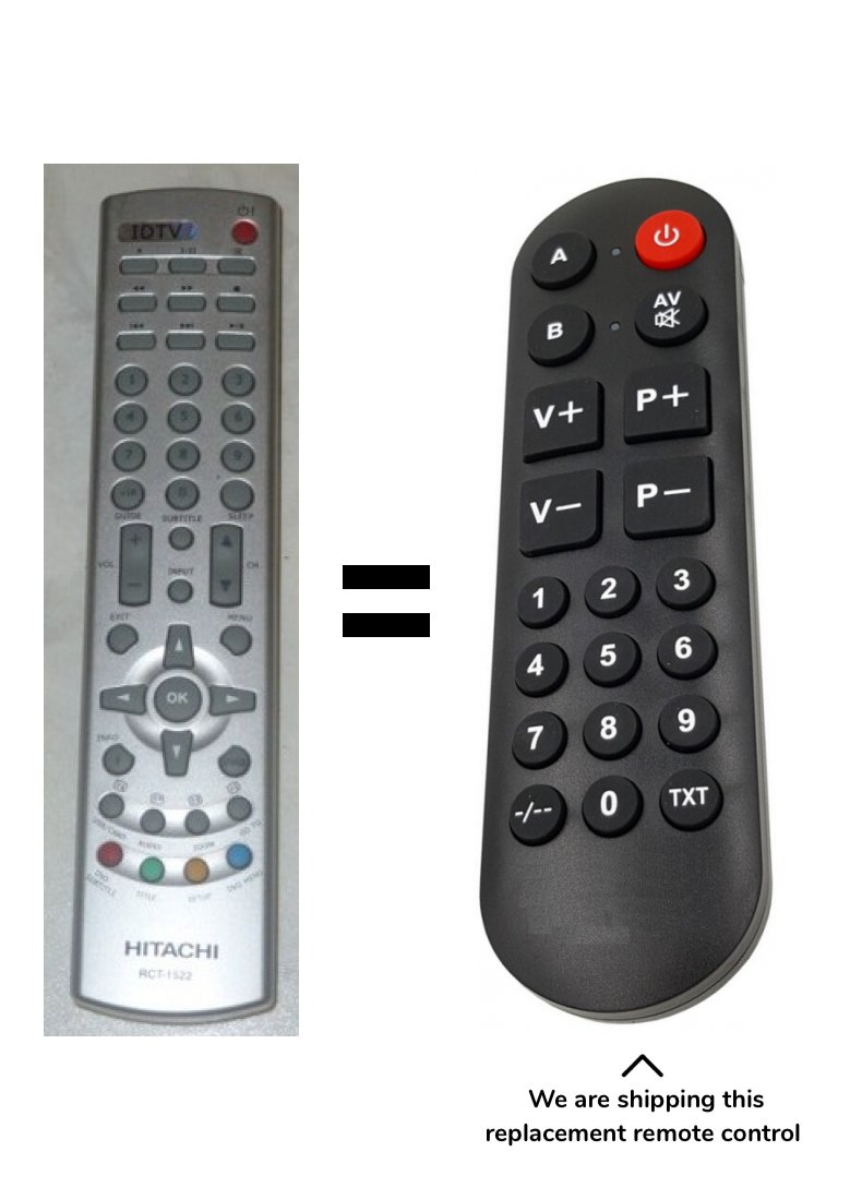 Hitachi HIT19L387E remote control for seniors
