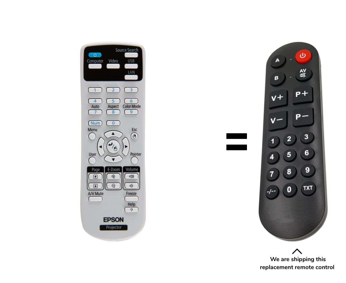 Epson EH-TW490, EH-TW410 remote control for seniors for 11.9 € TV Epson 