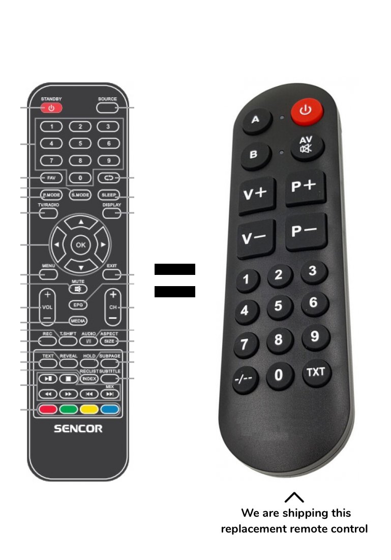 Sencor SLE2459M4 remote control for seniors