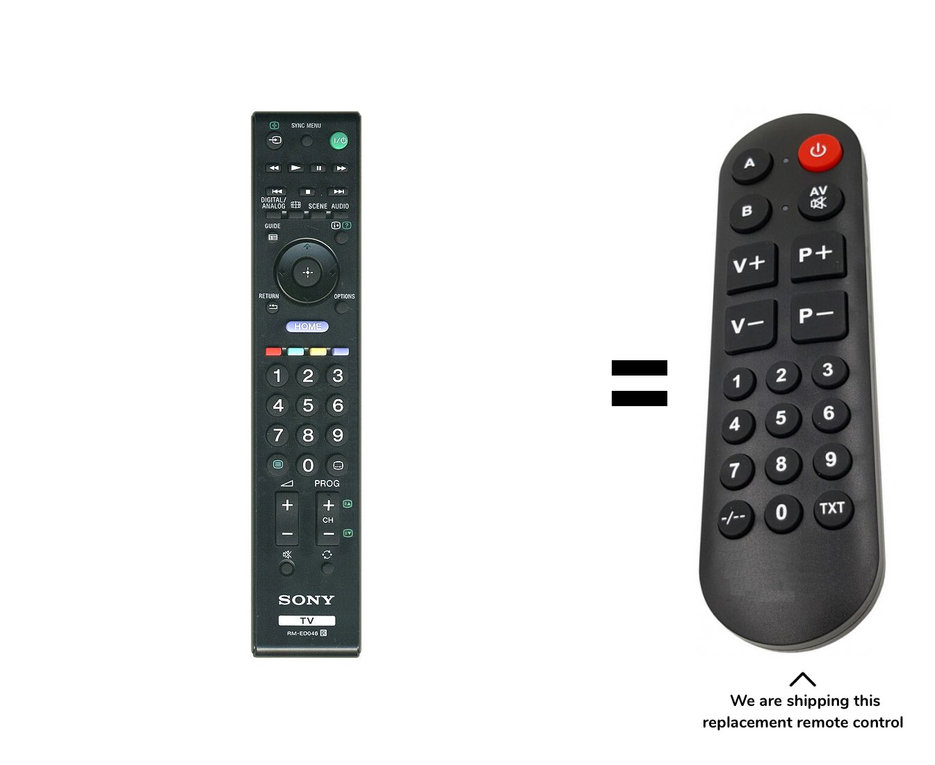 Sony RM-ED046 remote control for seniors