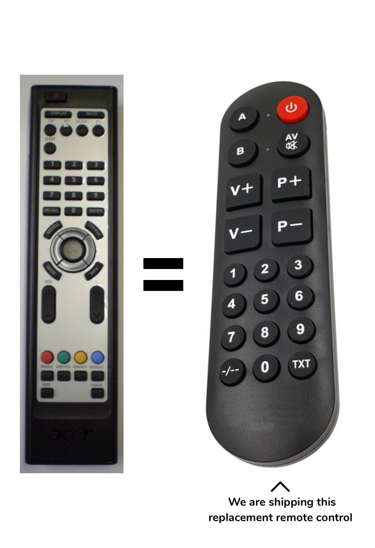 Acer AT1922, AT1921 remote control for seniors