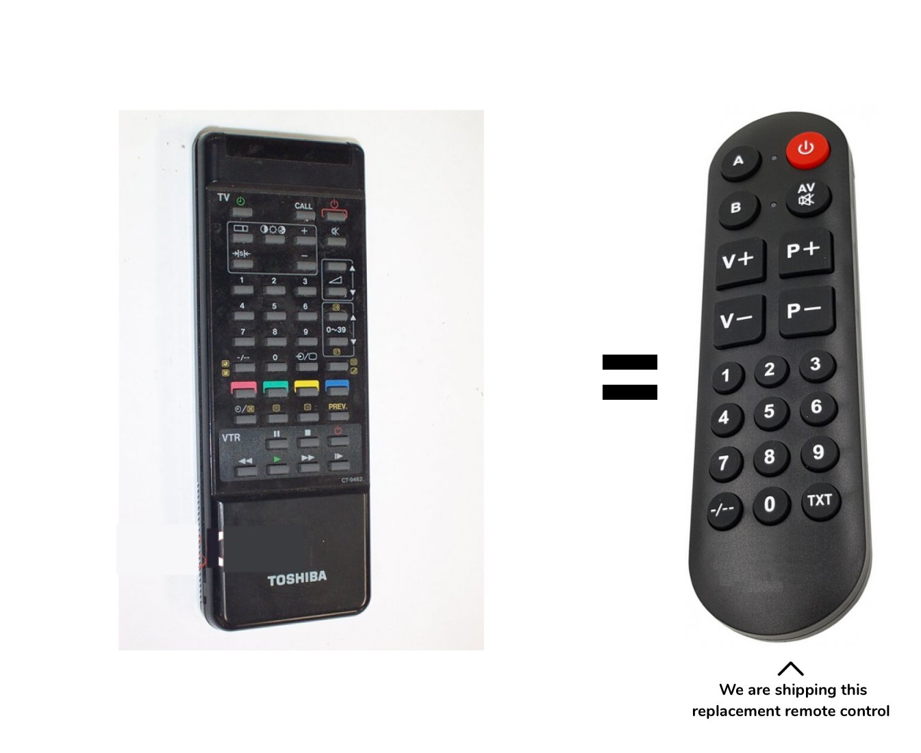 Toshiba CT-9294 remote control for seniors