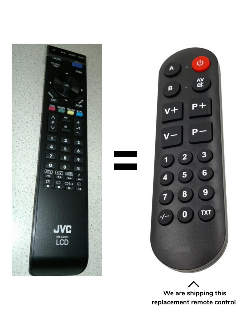 JVC RM-C2501 remote control for seniors