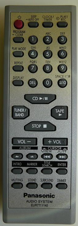PANASONIC EUR7711140  replacement l remote control different look