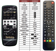 Technics RAK-SL948WK replacement remote control of a different appearance