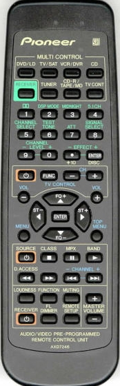 Pioneer AXD7246, XXD3039 replacement remote control different look