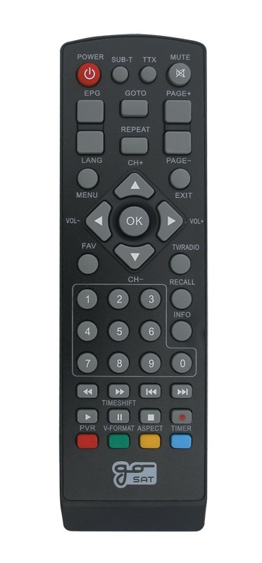 Gosat GS100HD, GS150HD replacement remote control different look