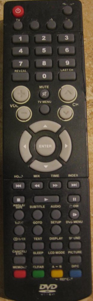 VENTURER - COMBO TV+DVD 15´lcd/dvd 206CE replacement remote control differen look