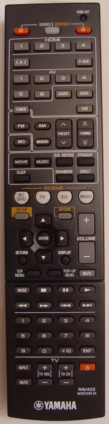 Yamaha RAV432 original remote control